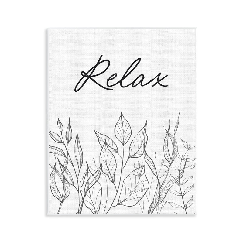 Relax with Leaf Outlines Wall Plaque, design by Lettered and Lined