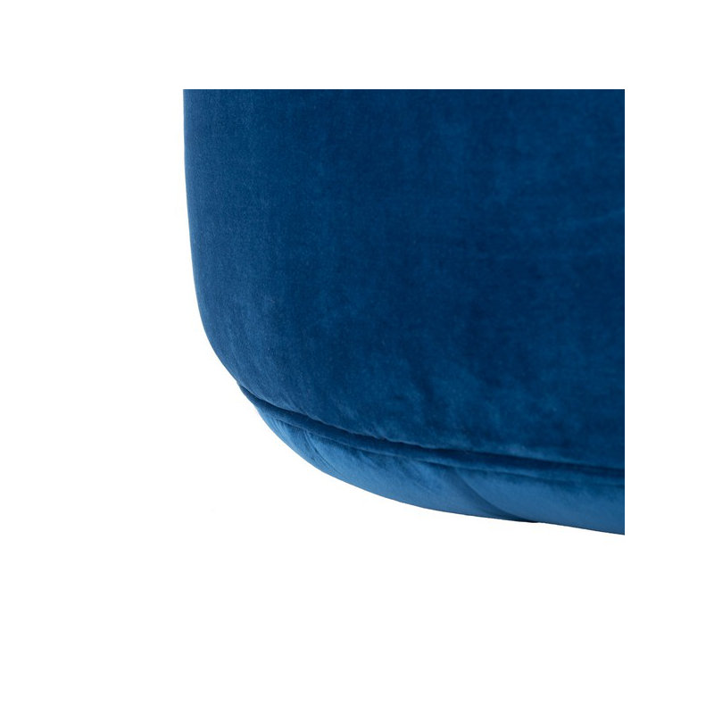 Keeney 28.3cm Wide Velvet Tufted Round Solid Colour Pouffe Ottoman, Navy