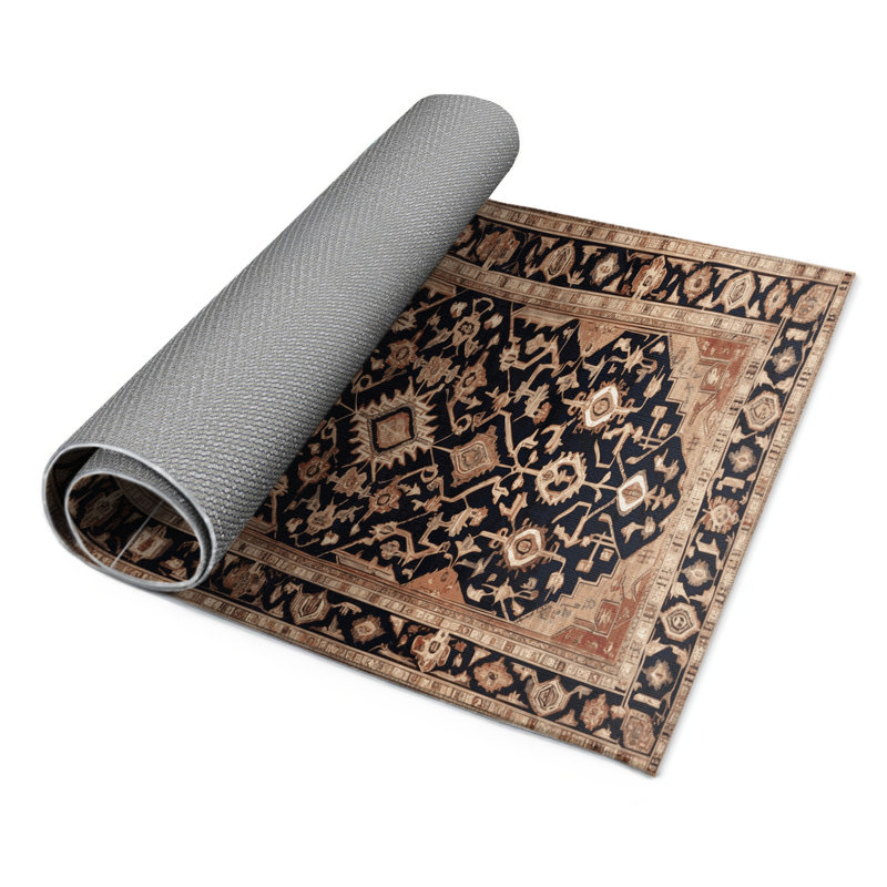 Tapis d'intérieur et d'extérieur brun Persian, Rectangle 5 pi x 7 pi