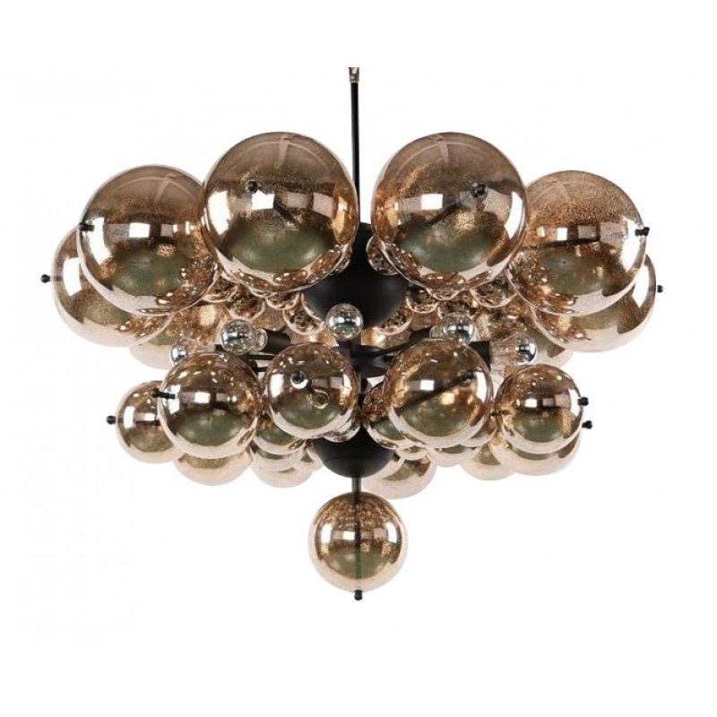 Lustre unique Infini, Miroir, 56” Diameter x 42” Height, Étain