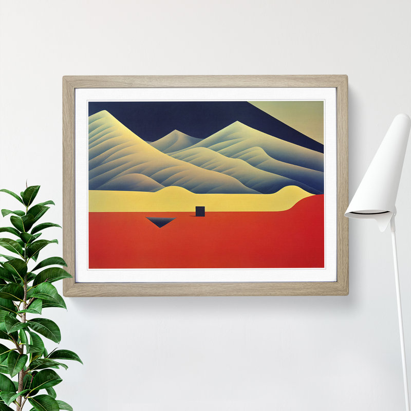 An Abstract Desert - Framed Print, 25cm H x 34cm W x 2cm D, Oak