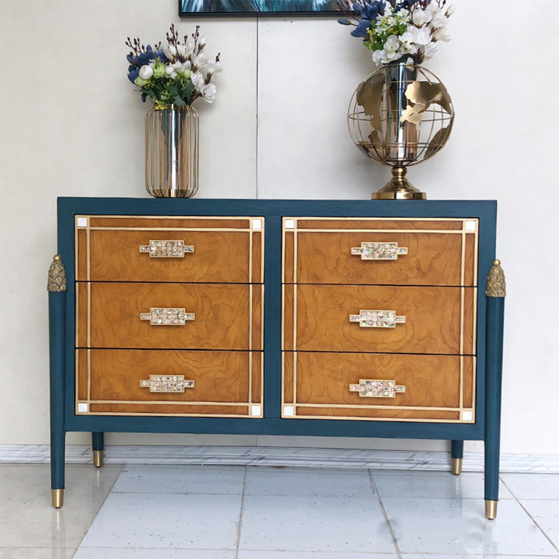 Light Luxury Style Solid Wood Dining Side Cabinet Accent Chest