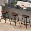 Ensemble de 4 tabourets de bar pivotants rembourrés sans dossier en similicuir brun-1552160851-1552160848