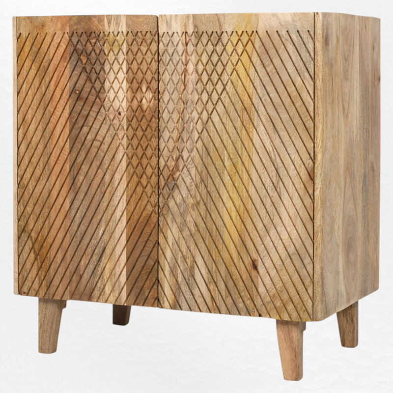Storage Cabinet with Fluted Design, Natural