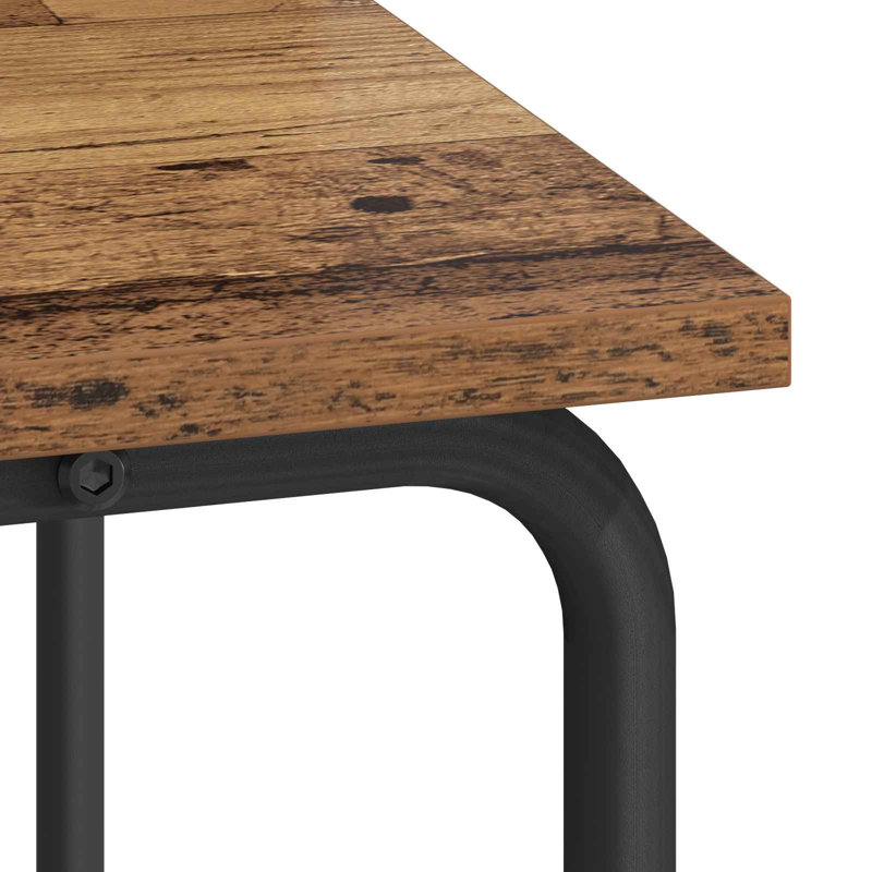 Steel Writing Desk, 91 cm H x 80 cm W x 50 cm D, Oak Wood/Black