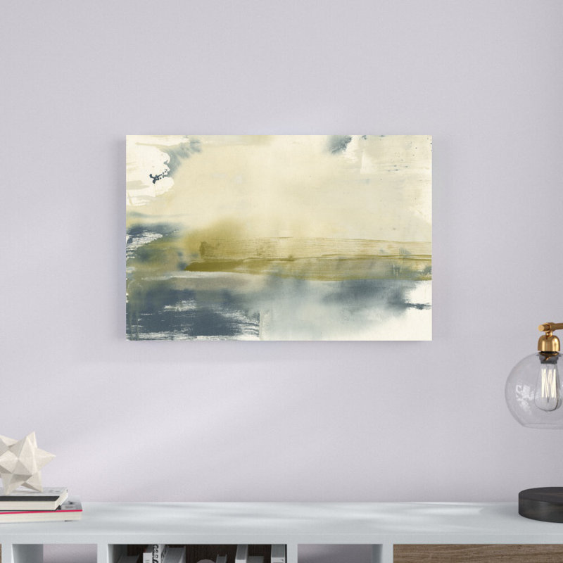 Olive sur l'horizon I par Jennifer Goldberger - peinture sur toile tendue, H 20 po x l 30 po