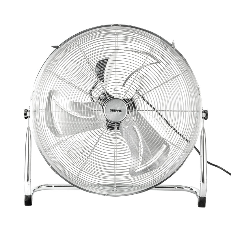 GEEPAS 20 Inch Floor Standing Cooling Fan with 3 Speed, Tilt Function - Chrome Gym Electric Portable Cooling Fan, 3 Blades for Powerful Air Circulation for Home Garage Office, 160W
