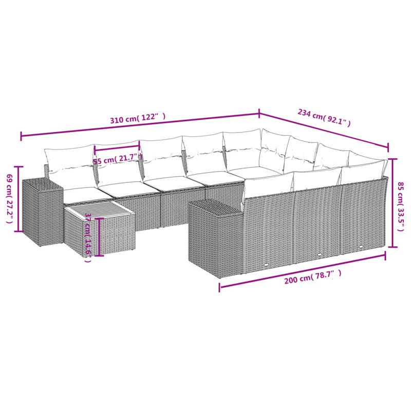 Vidaxl Garden Sofa Set Beige