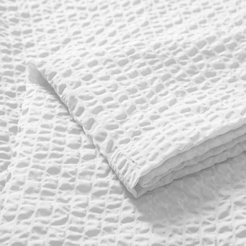 Rideau de douche de couleur unie avec crochets Ellen Tracy, Blanc