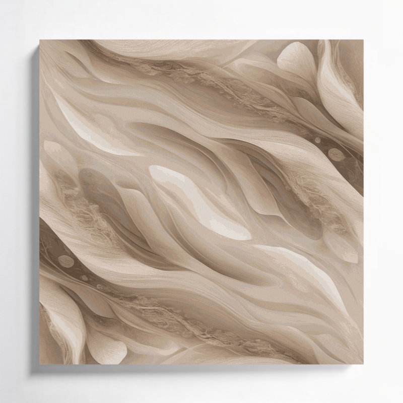 Abstrait paysage 78, toile beige, H 12 po x l 12 po