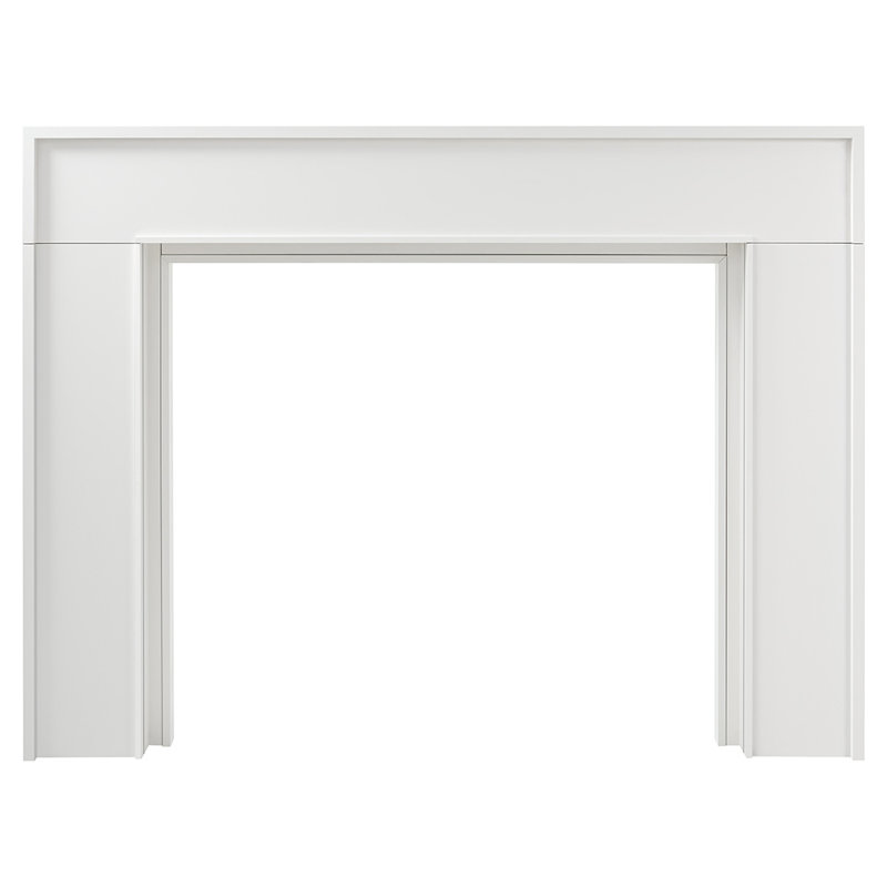 Modern Ember Leavitt Wood Fireplace Mantel Surround Kit, White, 80