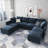 Tremee U Shaped Modular Velvet Sectional Couch-87326775