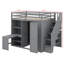 Lit double avec placard intégré, bureau et étagère-411966552