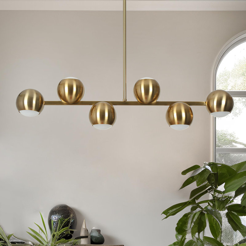 Luminaire suspendu linéaire à DEL 6 lumières pour îlot de cuisine Bhagwan