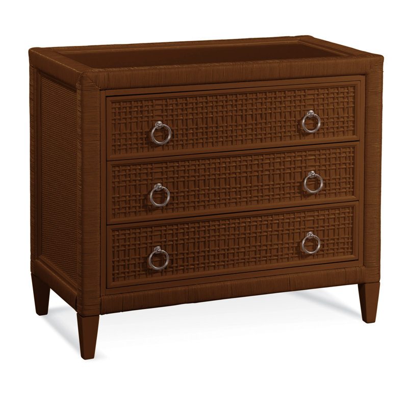 Naples 3 Drawer 36" W Dresser, Satin Nickel, Coffee, No