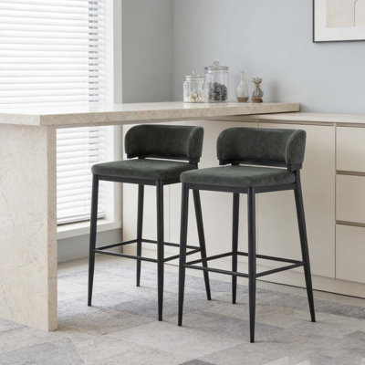Metal Frame PU Leather Barstool