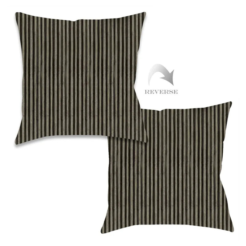 Housse et insert de coussin carré en microfibre Farmhouse, Noir