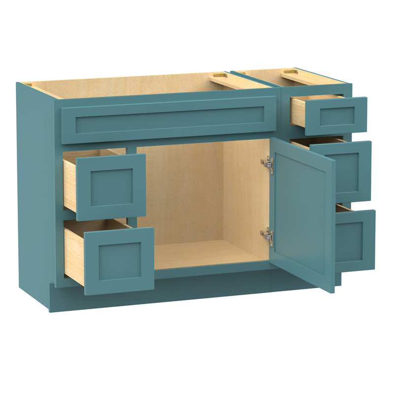 Base de meuble-lavabo simple 48 po seulement, Bleu sarcelle