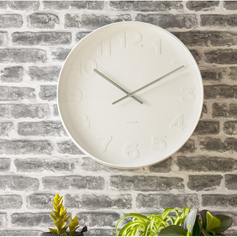Metal Wall Clock, Large, White