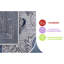 Tapis gris et bleu 5X7