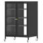 Meuble télé de 91 cm (35,8 po) avec 4 tablettes réglables, portes blindées, structure en acier robuste et roulettes verrouillables. Parfait pour un meuble de rangement haut dans votre salon ou votre centre de divertissement à domicile.