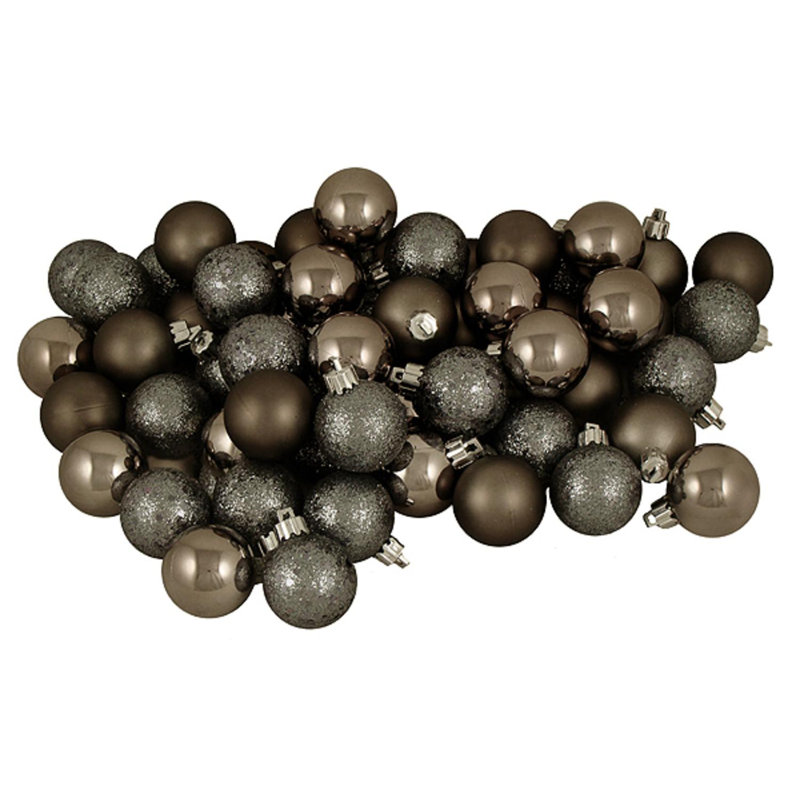 Honey Gold Shatterproof Plastic Ball Ornament Set, 1.6"