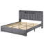 Lit plateforme double entièrement recouvert de lin gris, avec 4 tiroirs, tête de lit ouverte avec rangement, station de charge USB et Type-C intégrée, sommier non requis, montage facile en 30 minutes.-1032723553-1032723555