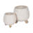 Ereka Stoneware and Ceramic Footed Round Planters with Triple Ball Base Design Set of 2-1852085794