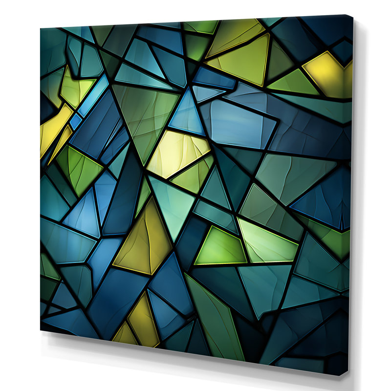 «Blue Green Window Tides I», art mural abstrait, Toile tendue, H 30 po x l 30 po x P 1,5 po