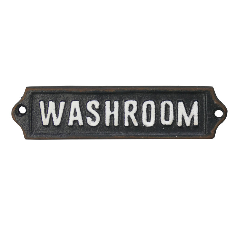 Cast Iron Washroom Door Sign