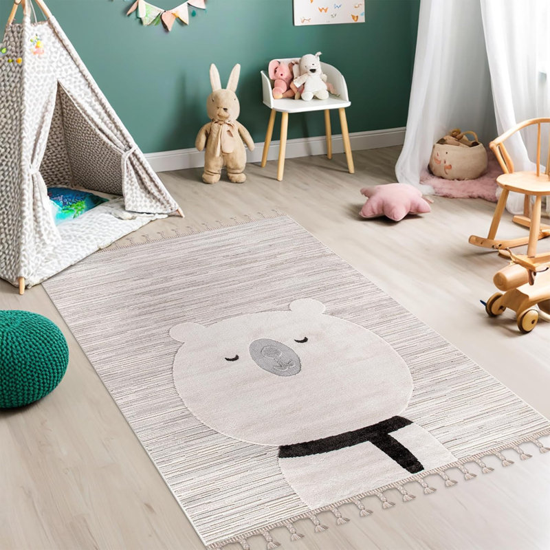 Soft Playful Area Rugs for Kids Playroom Children Bedroom Carpet Cute Cartoon Design Kids Rug KD003, Rectangle 80 x 150 cm