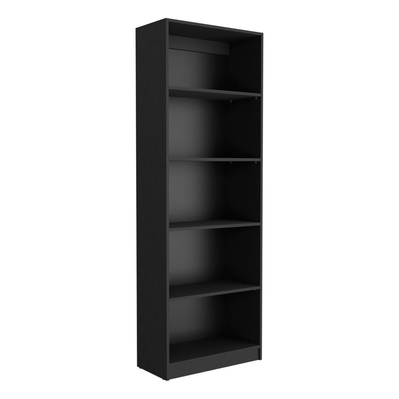 Home 4 Shelves Bookcase With Multi-Tiered Storage -Black -Office, Black