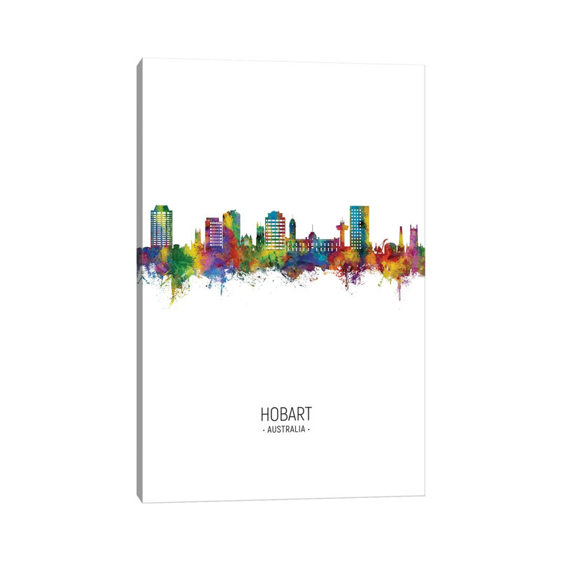 Hobart Australia Skyline Portrait by Michael Tompsett - Wrapped Canvas Gallery-Wrapped Canvas Giclée, 20.32 cm H x 30.48 cm W