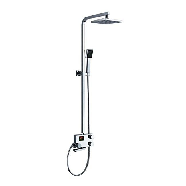 Système de douche 12 pouces en acier inoxydable avec valve thermostatique et douchette