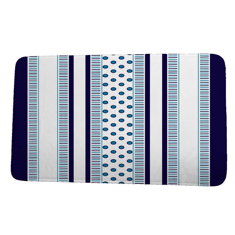 Tapis de bain Lukasik Dot, l 21 po x L 34 po, Bleu marine