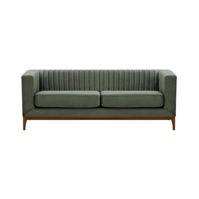 Buker Velvet Square Arms Sofa