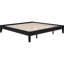 Lit universel noir pour très grand lit, structure en bois, base solide, support solide, structure de lit pour très grand lit en noir, adaptabilité, profil bas, essentiel