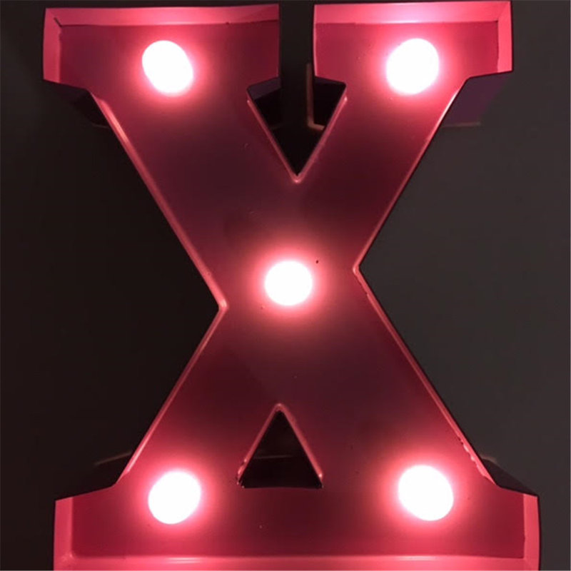 Enseigne lumineuse del x lettre, Rose