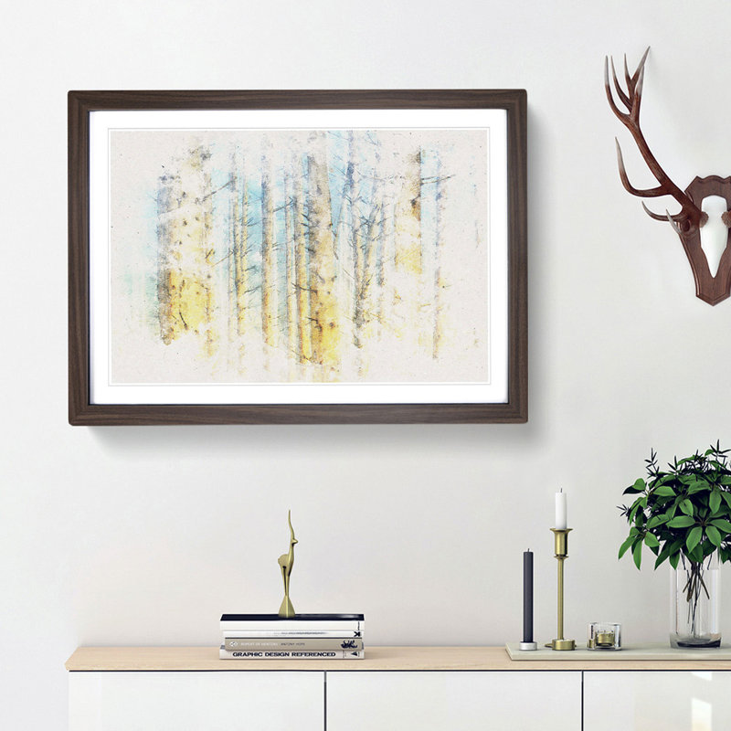 Sunlight upon the Trees - Picture Frame Graphic Art Print, 45cm H x 63cm W x 2cm D, Walnut Framed