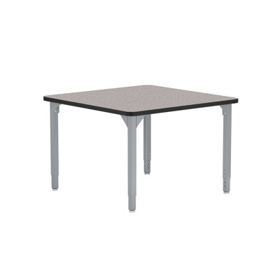 Heavy-Duty Height Adjustable Activity Table, 36" Round, Particleboard Core/T-Mold, Grey Frame