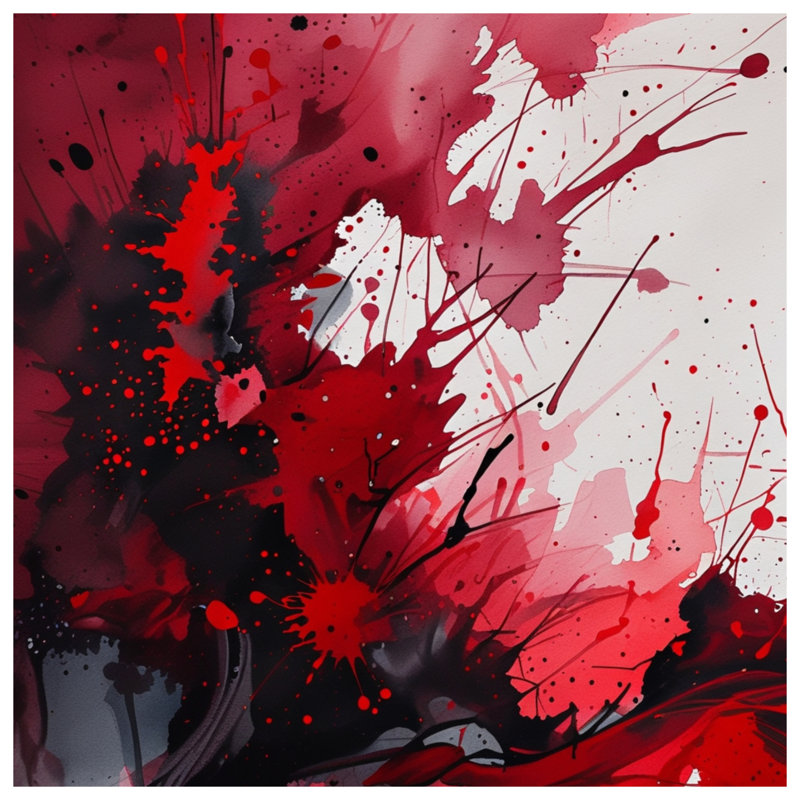 Jeté polaire Red Splatter - Jetés abstraits pour canapés ou lits, L 50 po x H 60 po