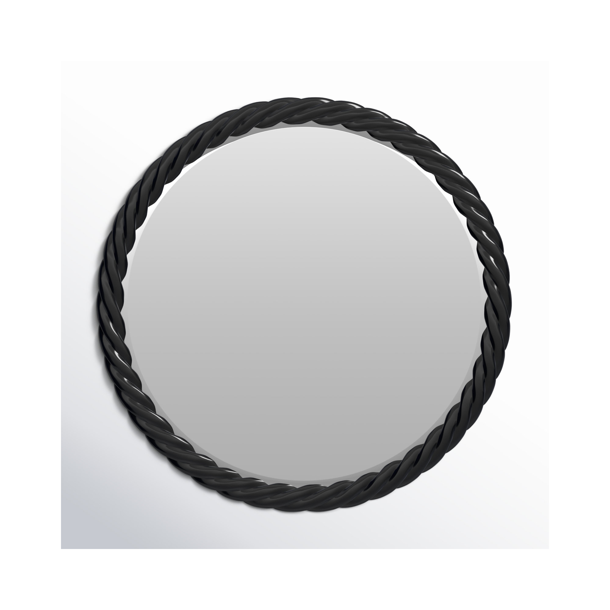 Mara Round Mirror, Black