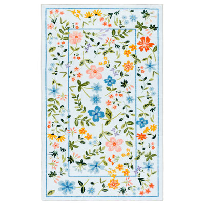 Msrw 190 Performance Machine Washable Floral Rug