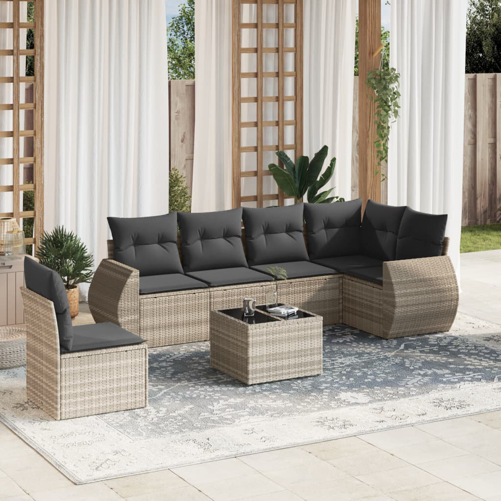 6-Sitzer Lounge-Set Rudolfina aus Polyrattan mit Polster