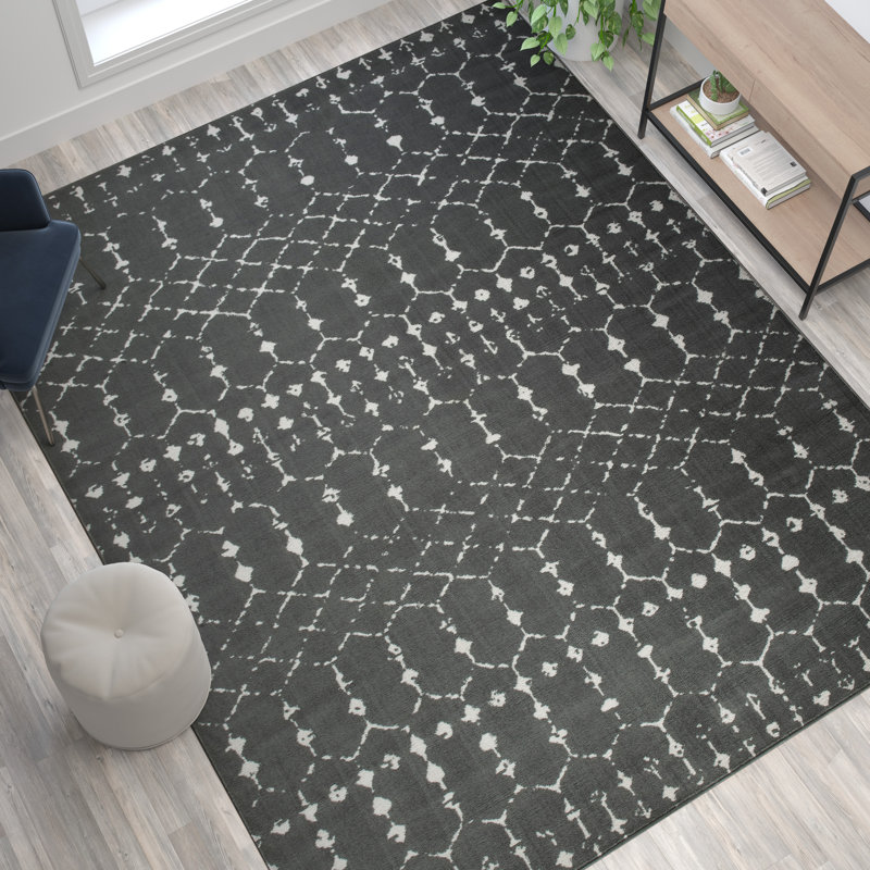 Tapis de style géométrique moderne Jarnell, Rectangle 8 pi x 10 pi