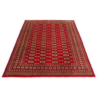 Londi One-of-a-Kind 6'8" X 10'5" New Age Wool Area Rug in Dark Red