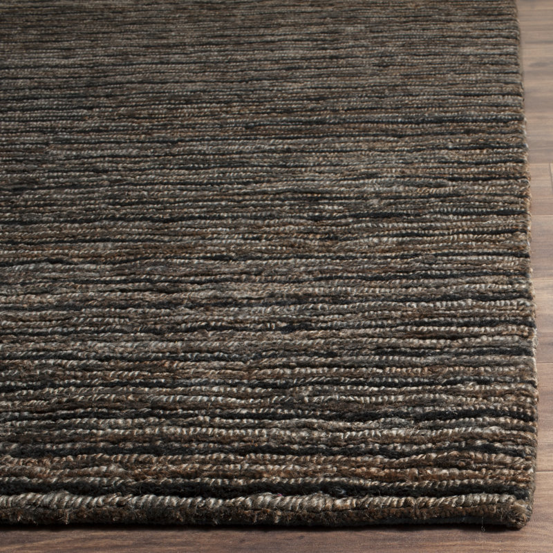 Gray Hand-Knotted Jute Rectangular Area Rug