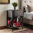Alayzia 1-Drawer Brown Finish X-Side Panel Accent Nightstand, Coffee, 24.83" H X 18.73" W X 14.72" D