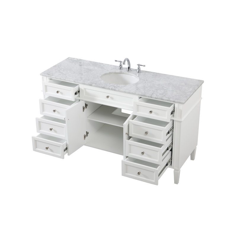 Ensemble de meuble-lavabo simple 60 "Rivers, Blanc