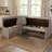 Camie 4pc Corner Breakfast Nook Set, Gray Brown Dining Table and Bench